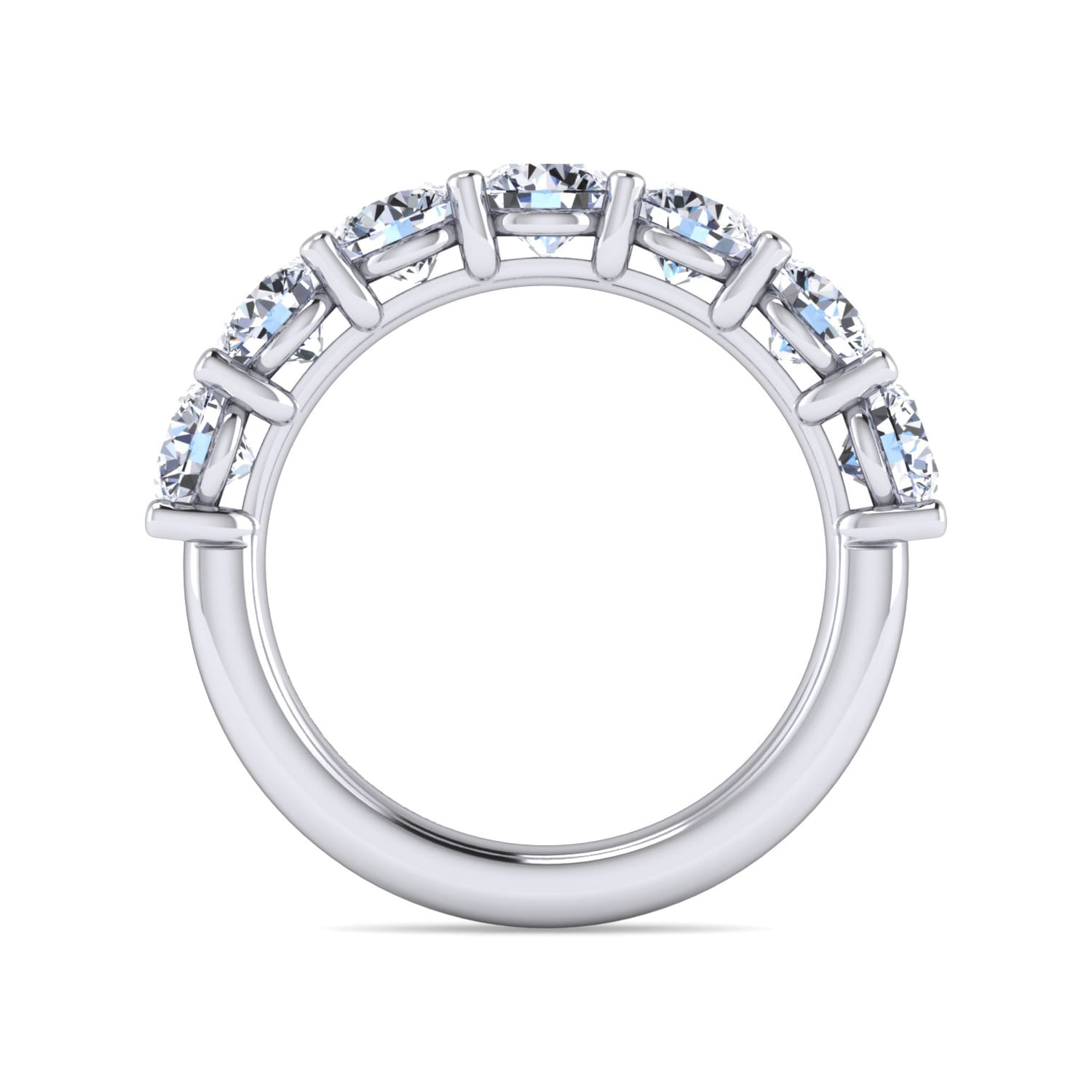 Fancy Wedding Ring in 14k White Gold with Round Natural Diamond at Gabriel & Co. - Shot 2