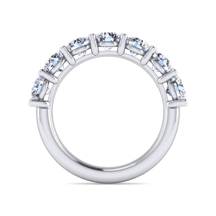 Basque - 14K White Gold 7 Stone Shared Prong Diamond Anniversary Band