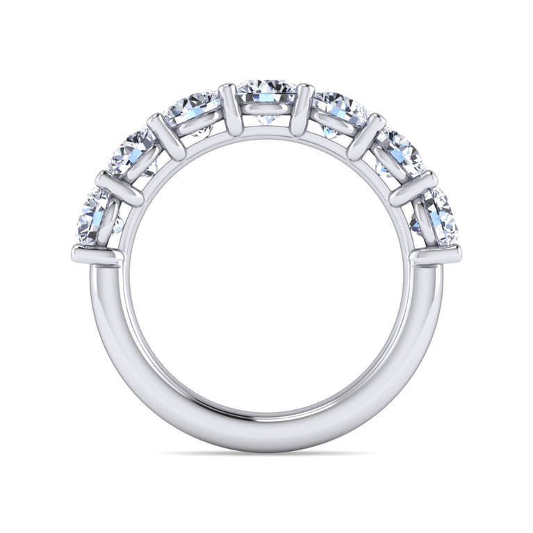 Fancy Wedding Ring in 14k White Gold with Round Natural Diamond at Gabriel & Co. - Shot 2