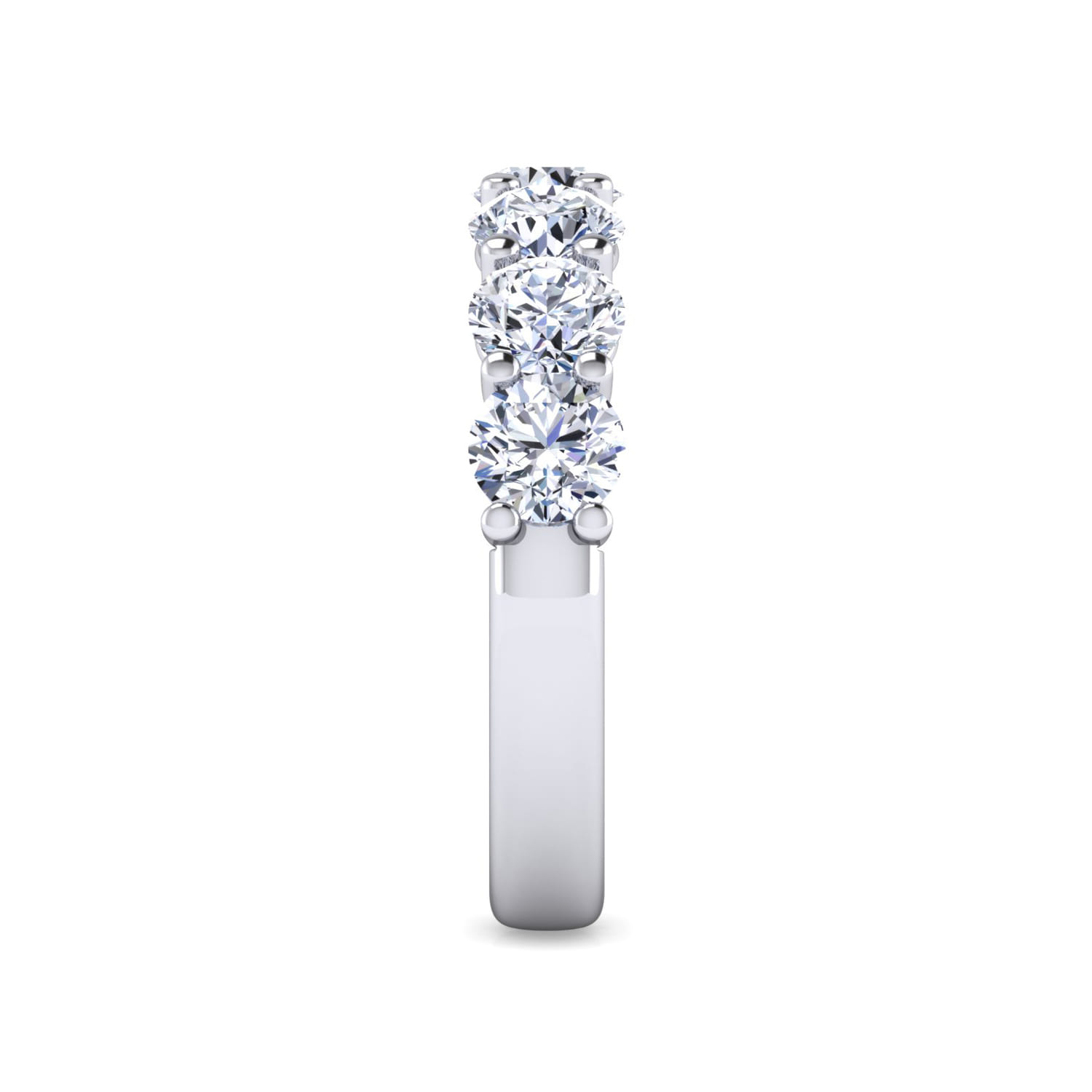 Fancy Wedding Ring in 14k White Gold with Round Natural Diamond at Gabriel & Co. - Shot 4