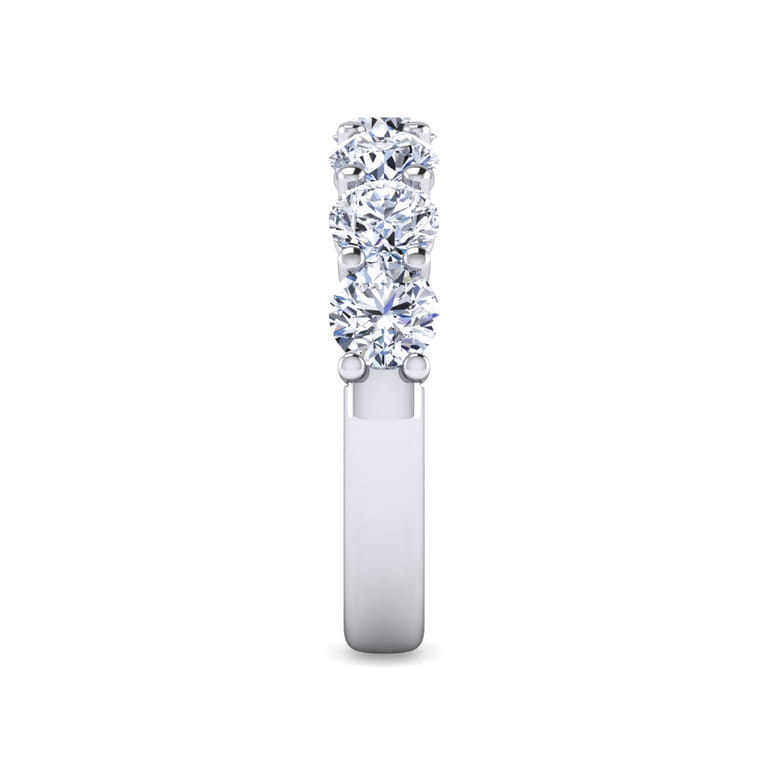 Fancy Wedding Ring in 14k White Gold with Round Natural Diamond at Gabriel & Co. - Shot 4