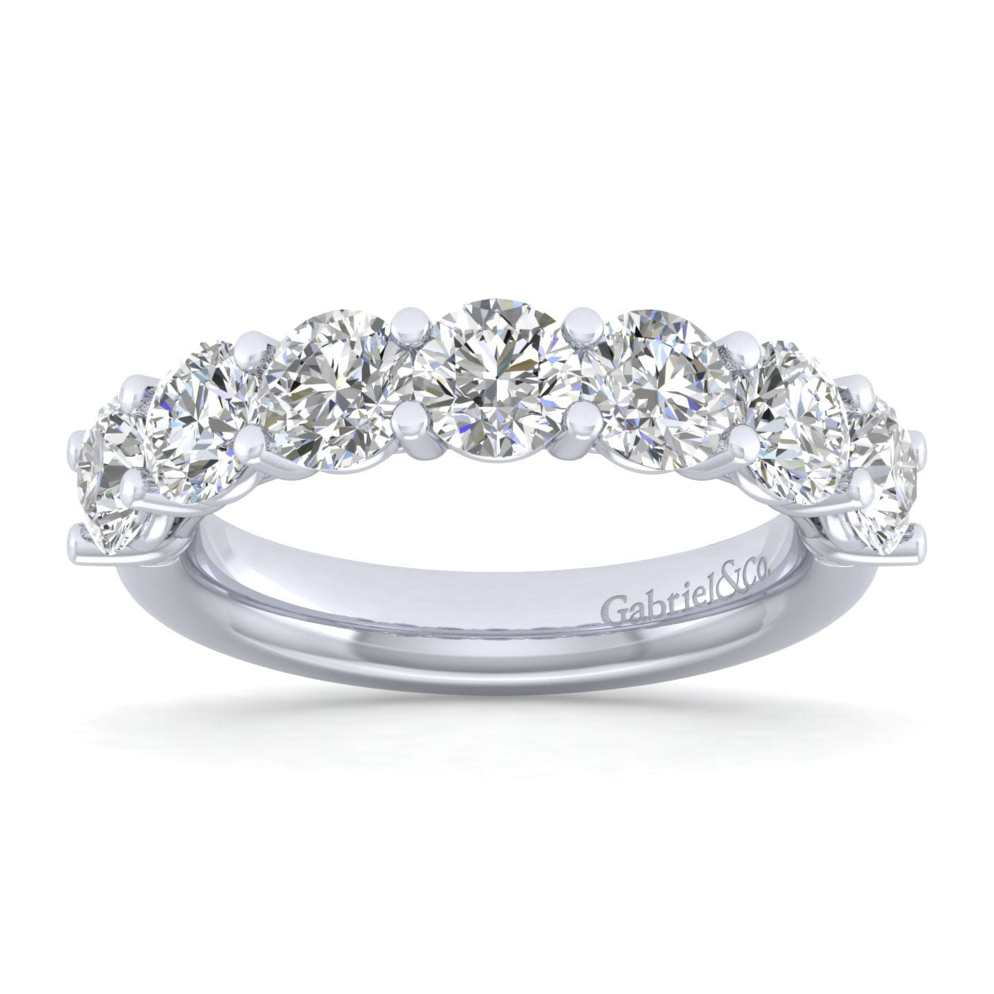 Fancy Wedding Ring in 14k White Gold with Round Natural Diamond at Gabriel & Co. - Shot 5