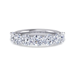 14K White Gold 7 Stone Shared Prong Diamond Anniversary Band