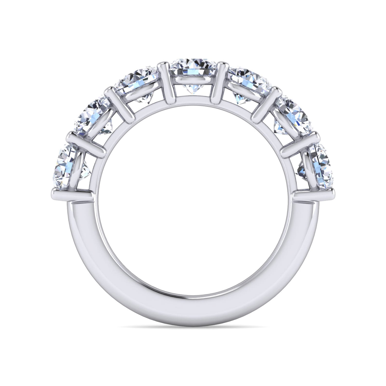 Fancy Wedding Ring in 14k White Gold with Round Natural Diamond at Gabriel & Co. - Shot 2