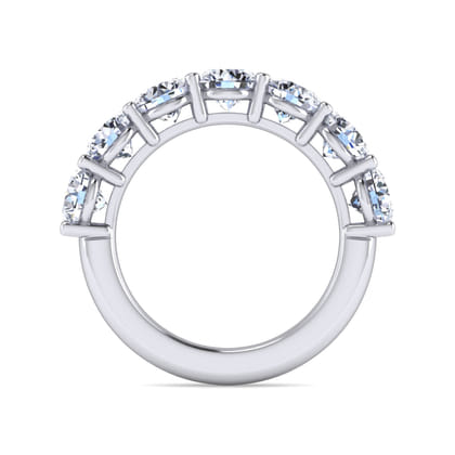 Basque - 14K White Gold 7 Stone Shared Prong Diamond Anniversary Band