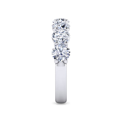 Basque - 14K White Gold 7 Stone Shared Prong Diamond Anniversary Band