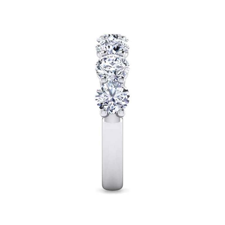 Fancy Wedding Ring in 14k White Gold with Round Natural Diamond at Gabriel & Co. - Shot 4