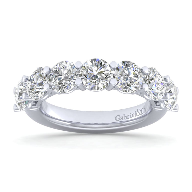 Fancy Wedding Ring in 14k White Gold with Round Natural Diamond at Gabriel & Co. - Shot 5
