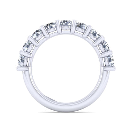 Basque - 14K White Gold 9 Stone Shared Prong Diamond Anniversary Band