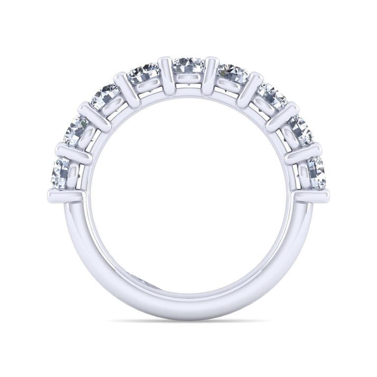 Fancy Wedding Ring in 14k White Gold with Round Natural Diamond at Gabriel & Co. - Shot 2