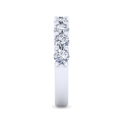 Basque - 14K White Gold 9 Stone Shared Prong Diamond Anniversary Band
