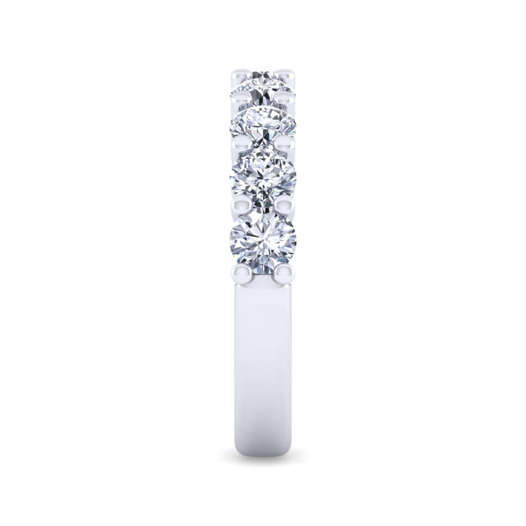 Fancy Wedding Ring in 14k White Gold with Round Natural Diamond at Gabriel & Co. - Shot 4