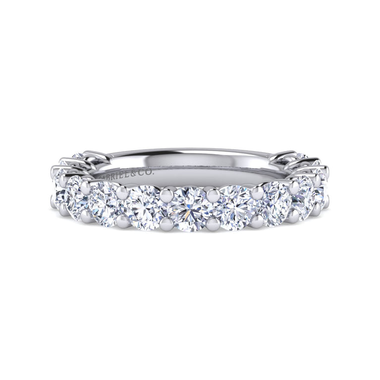 Fancy Wedding Ring in 14k White Gold with Round Natural Diamond at Gabriel & Co. - Shot 1
