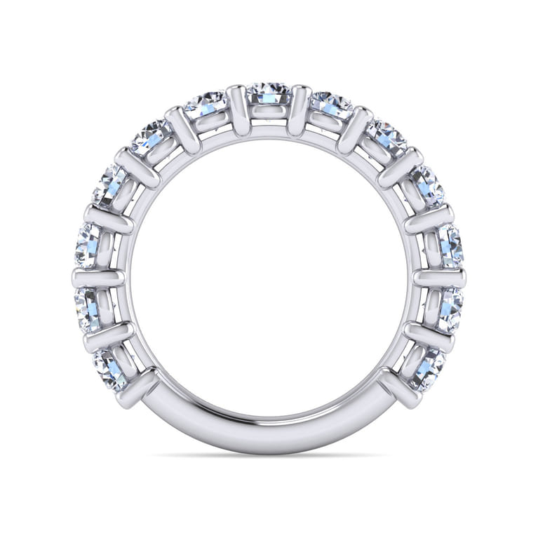 Fancy Wedding Ring in 14k White Gold with Round Natural Diamond at Gabriel & Co. - Shot 2