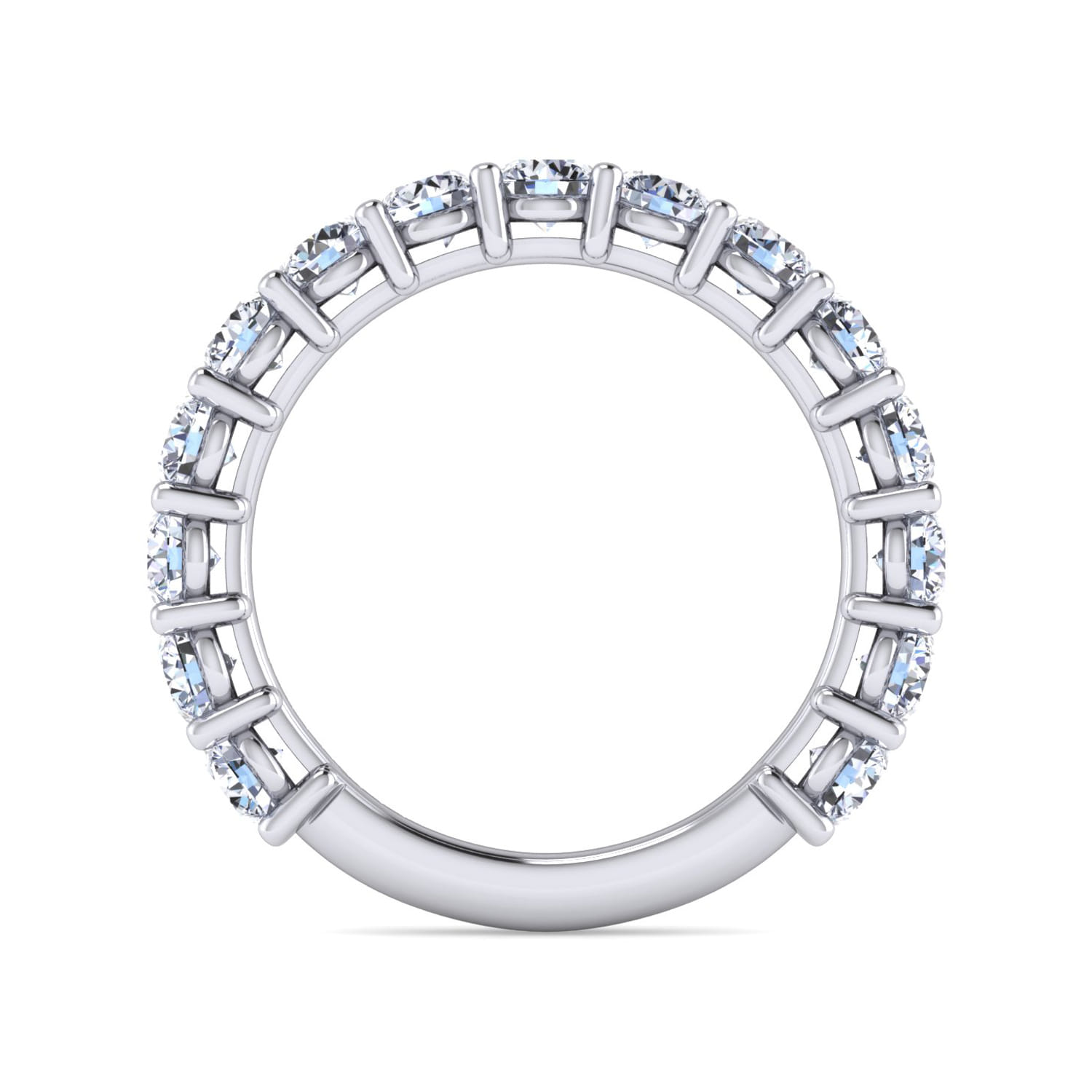 Straight Wedding Ring in 14k White Gold with Round Natural Diamond at Gabriel & Co. - Shot 2