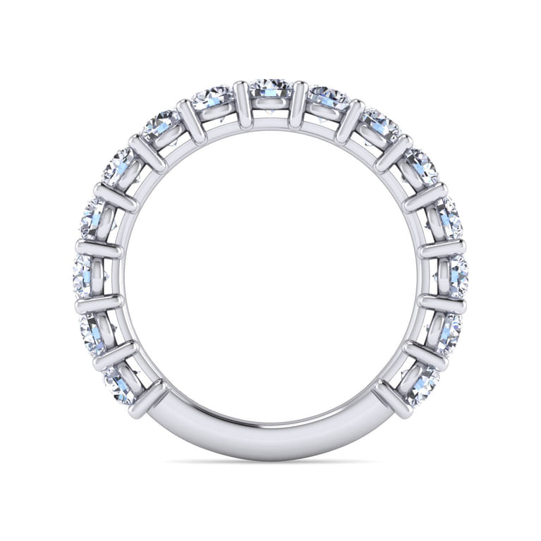 Straight Wedding Ring in 14k White Gold with Round Natural Diamond at Gabriel & Co. - Shot 2