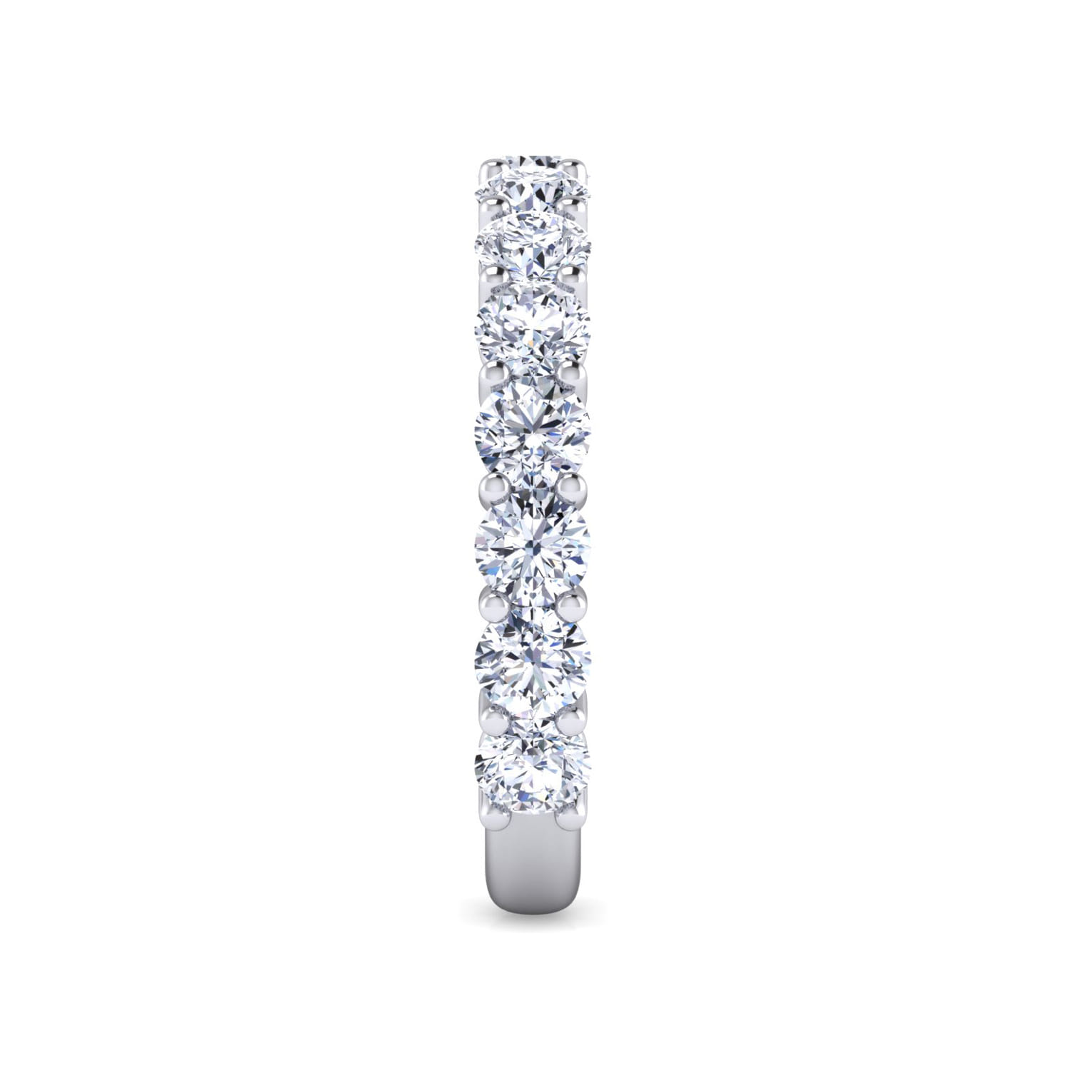 Straight Wedding Ring in 14k White Gold with Round Natural Diamond at Gabriel & Co. - Shot 4