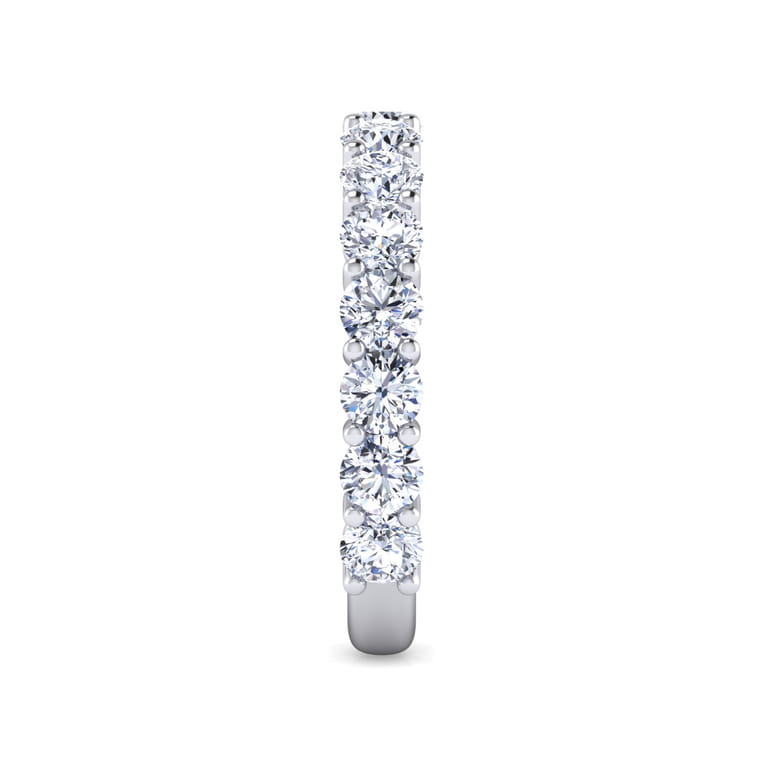 Straight Wedding Ring in 14k White Gold with Round Natural Diamond at Gabriel & Co. - Shot 4