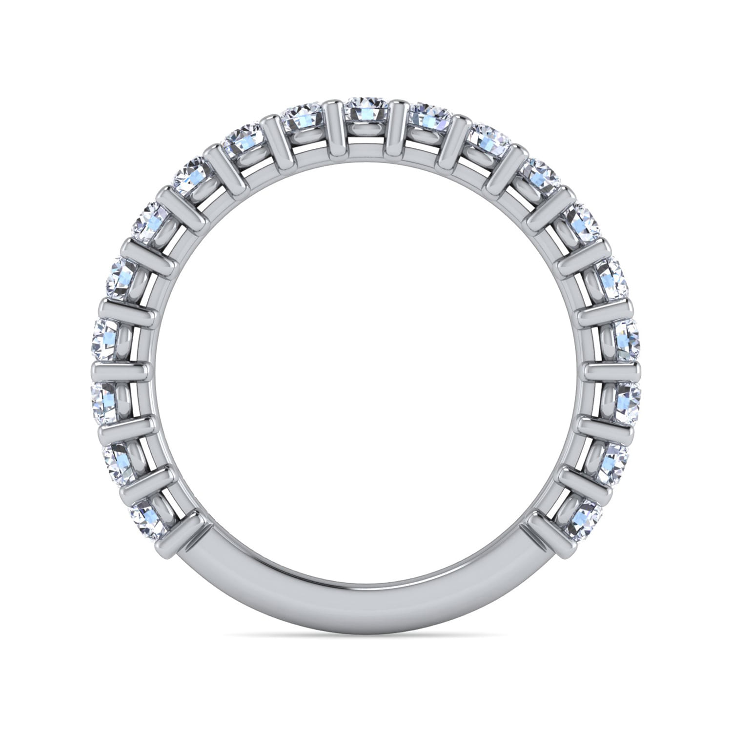 Straight Wedding Ring in 14k White Gold with Round Natural Diamond at Gabriel & Co. - Shot 2