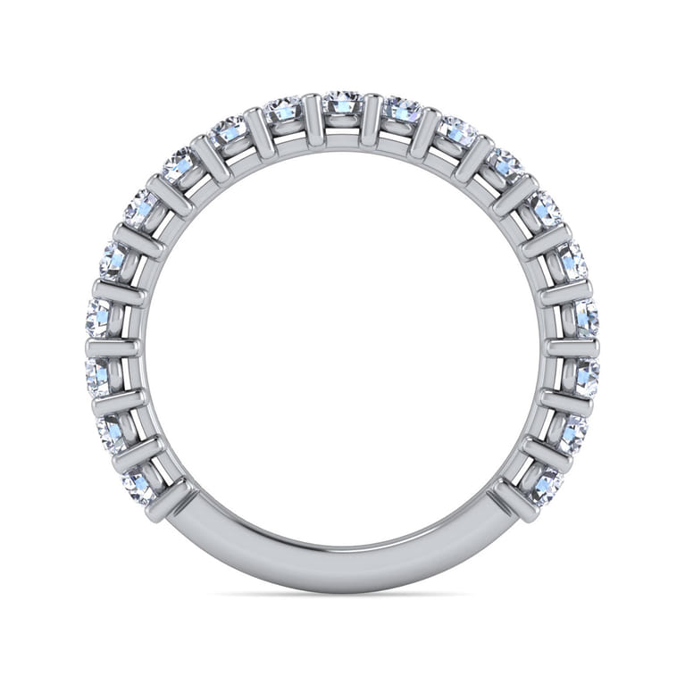 Straight Wedding Ring in 14k White Gold with Round Natural Diamond at Gabriel & Co. - Shot 2