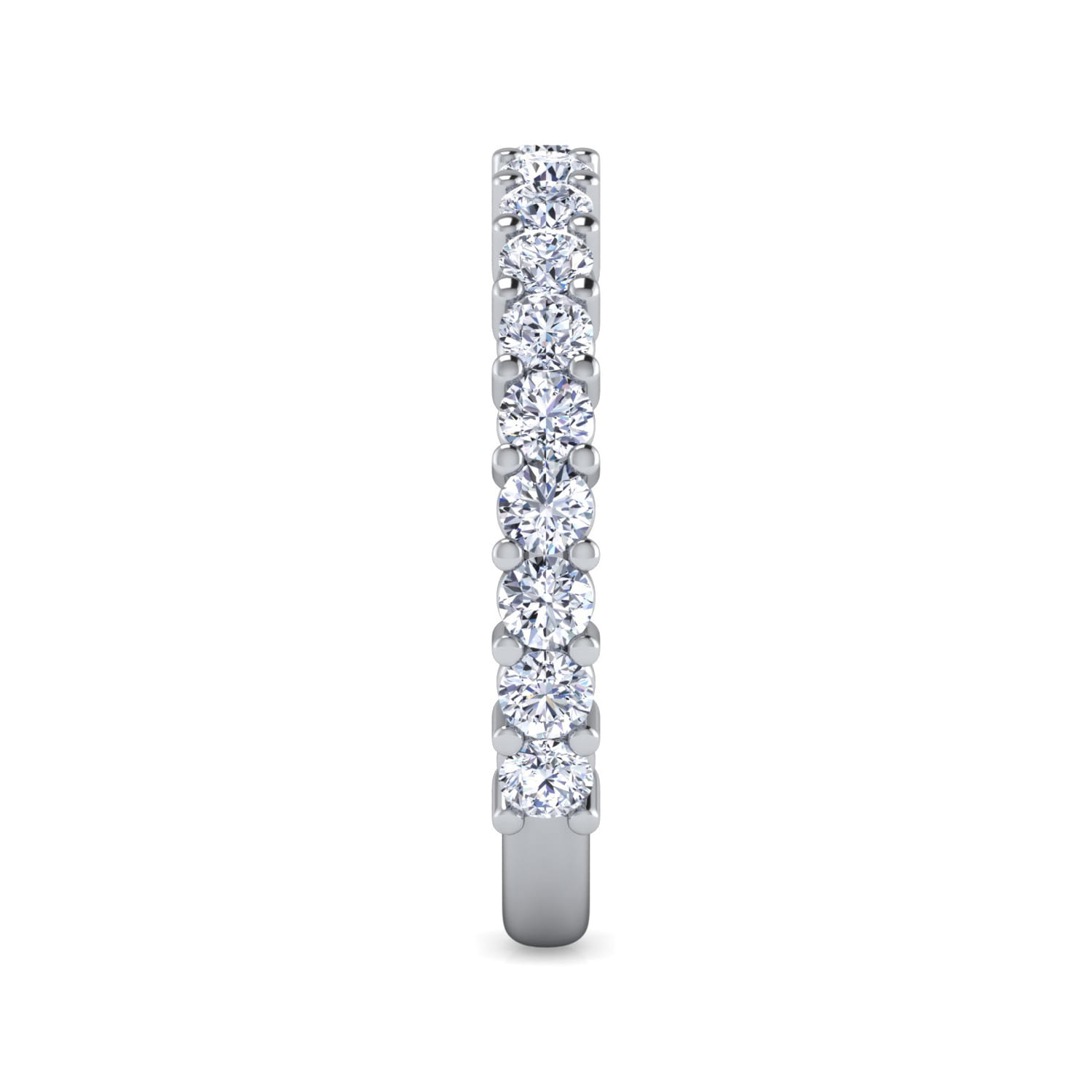 Straight Wedding Ring in 14k White Gold with Round Natural Diamond at Gabriel & Co. - Shot 4