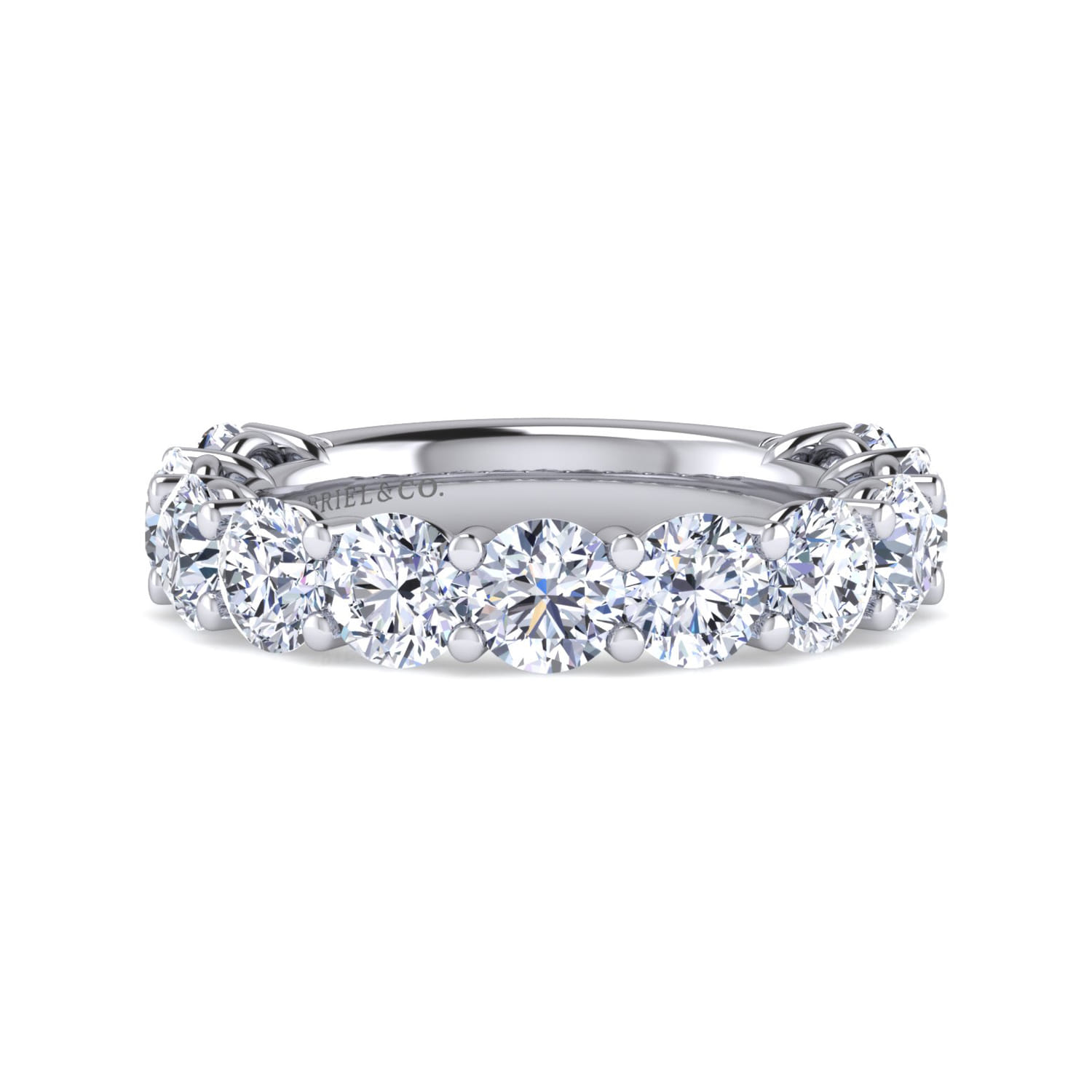 Fancy Wedding Ring in 14k White Gold with Round Natural Diamond at Gabriel & Co. - Shot 1