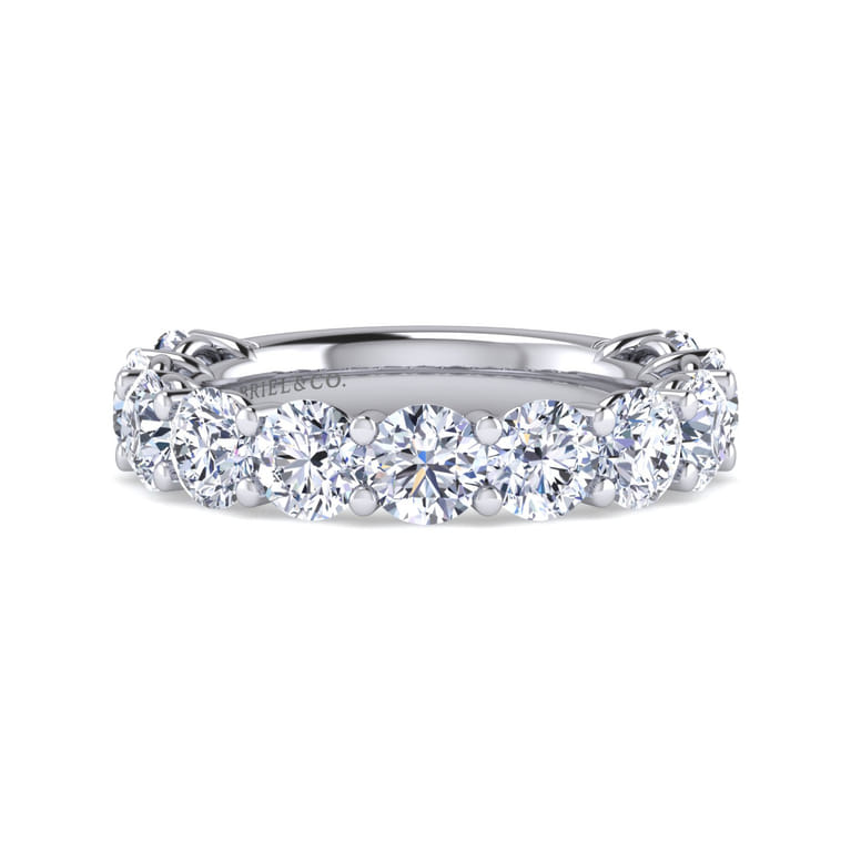 Fancy Wedding Ring in 14k White Gold with Round Natural Diamond at Gabriel & Co. - Shot 1