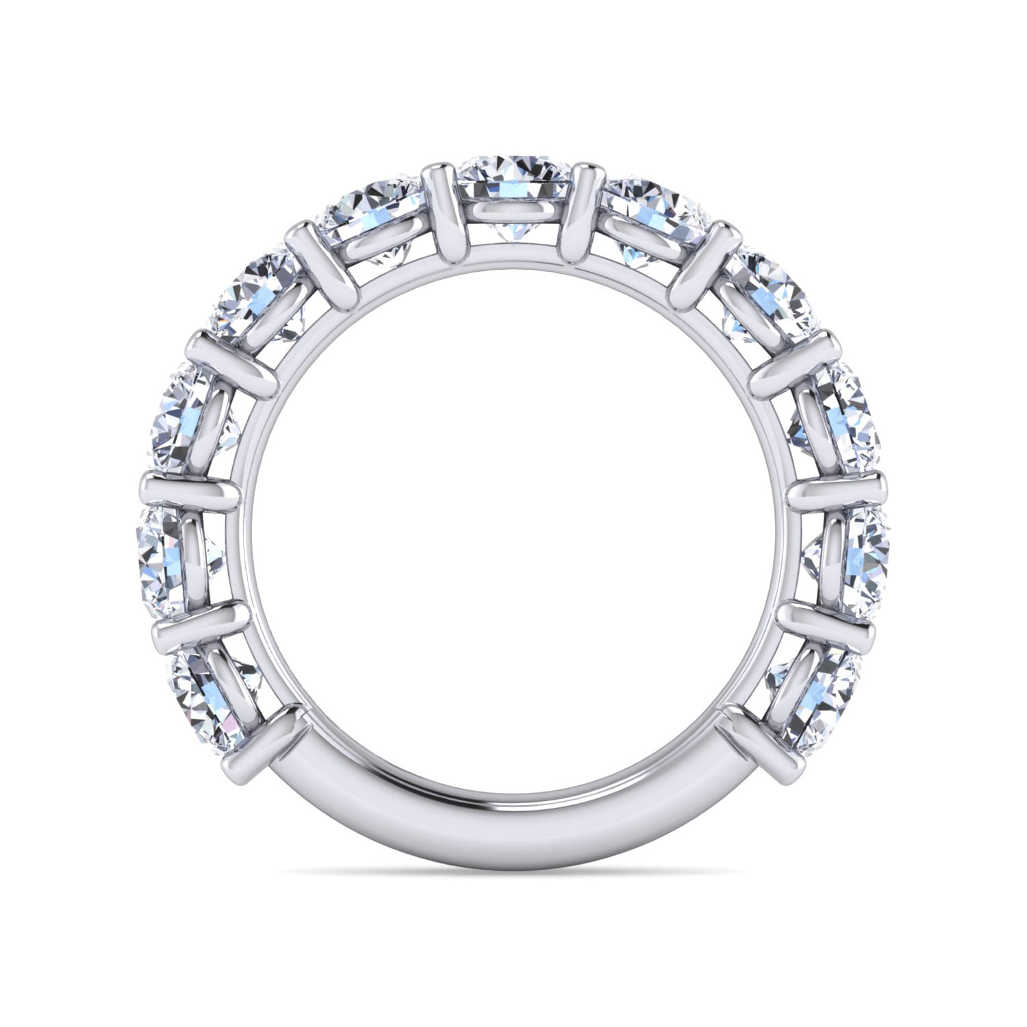 Fancy Wedding Ring in 14k White Gold with Round Natural Diamond at Gabriel & Co. - Shot 2