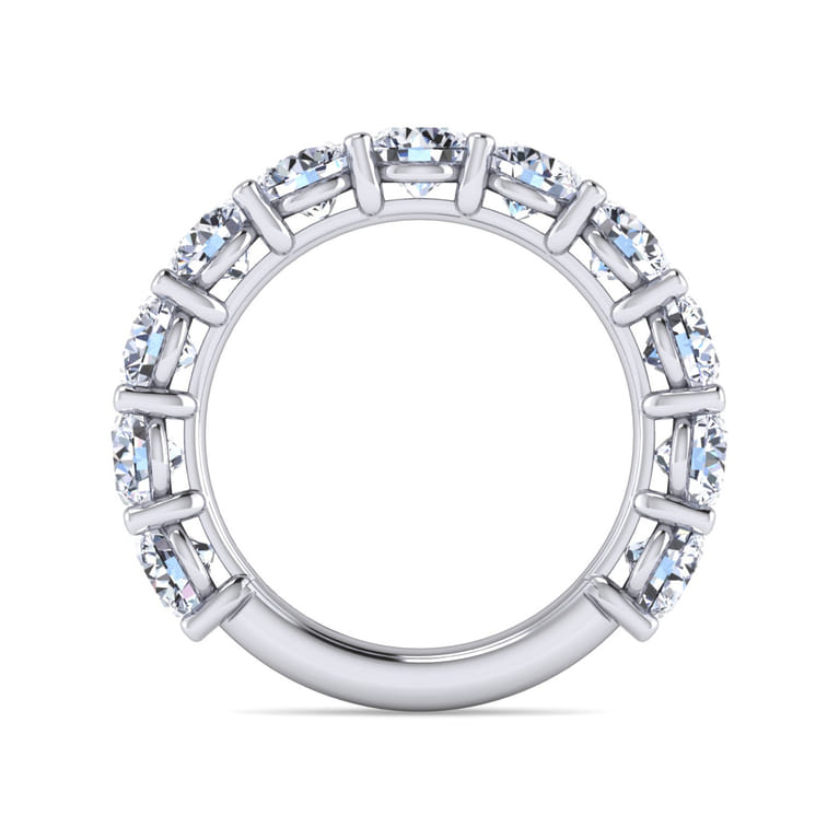 Fancy Wedding Ring in 14k White Gold with Round Natural Diamond at Gabriel & Co. - Shot 2