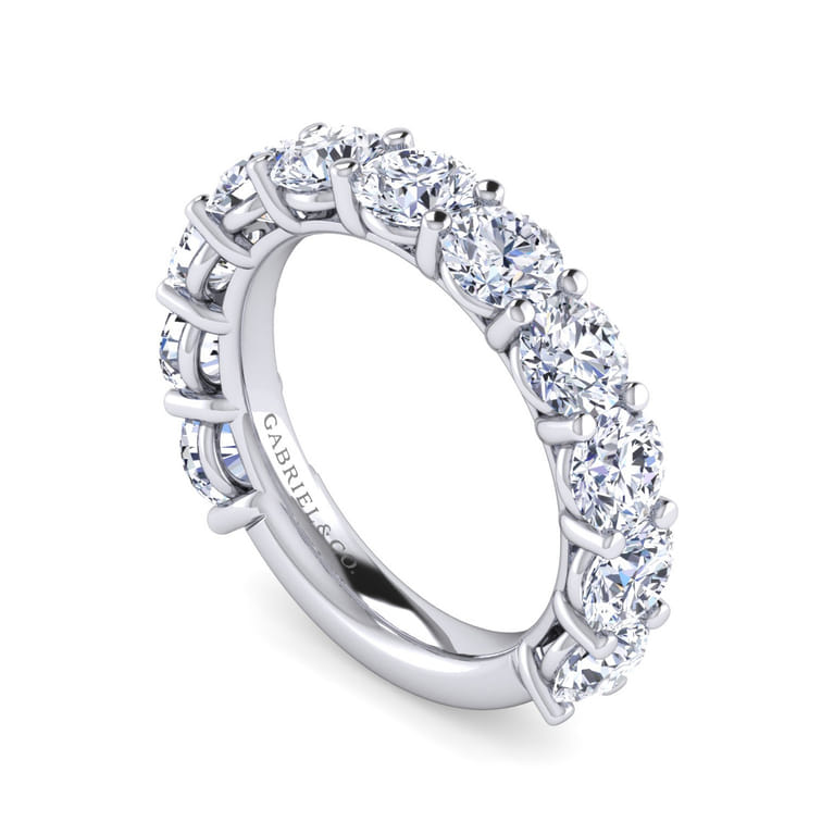 Fancy Wedding Ring in 14k White Gold with Round Natural Diamond at Gabriel & Co. - Shot 3