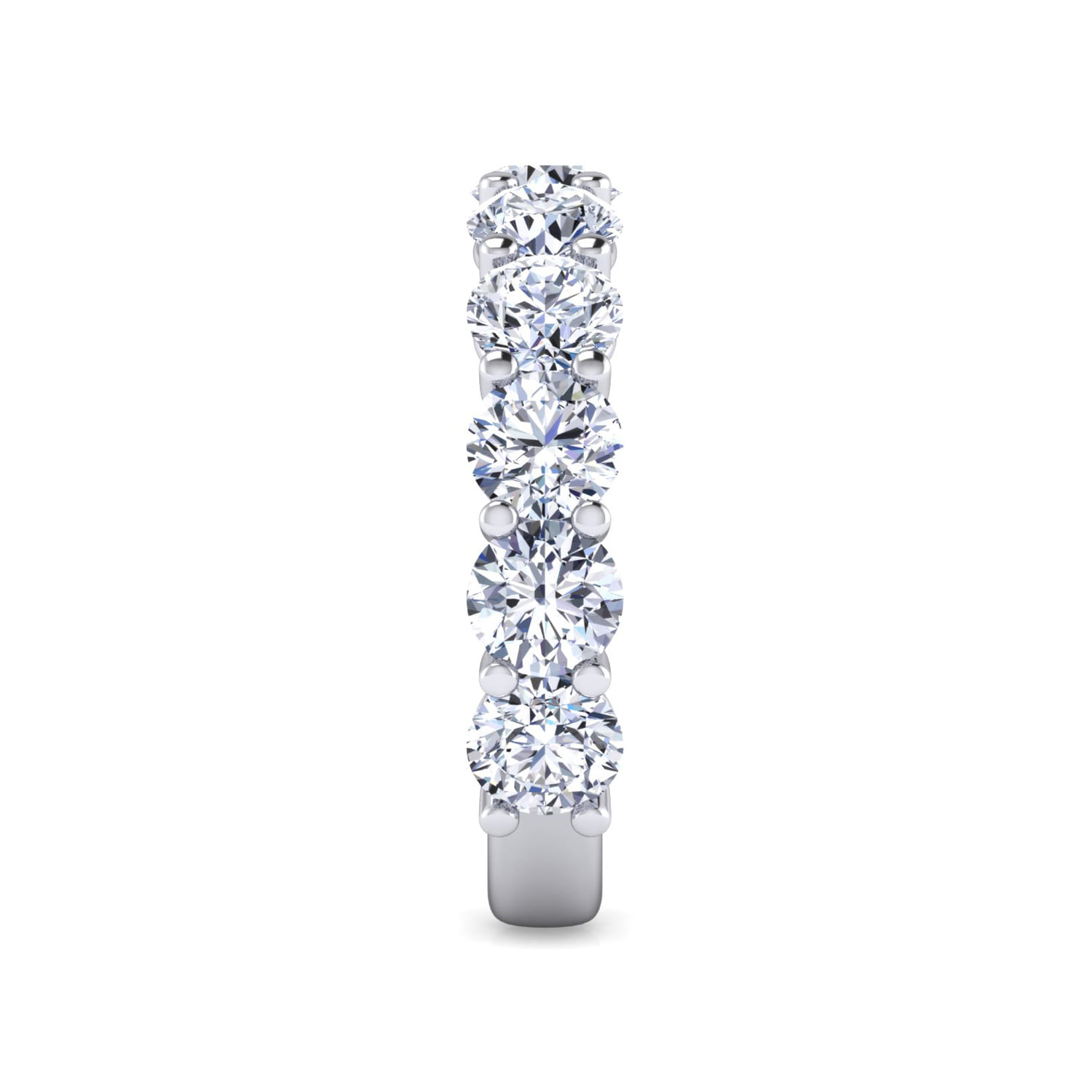 Fancy Wedding Ring in 14k White Gold with Round Natural Diamond at Gabriel & Co. - Shot 4