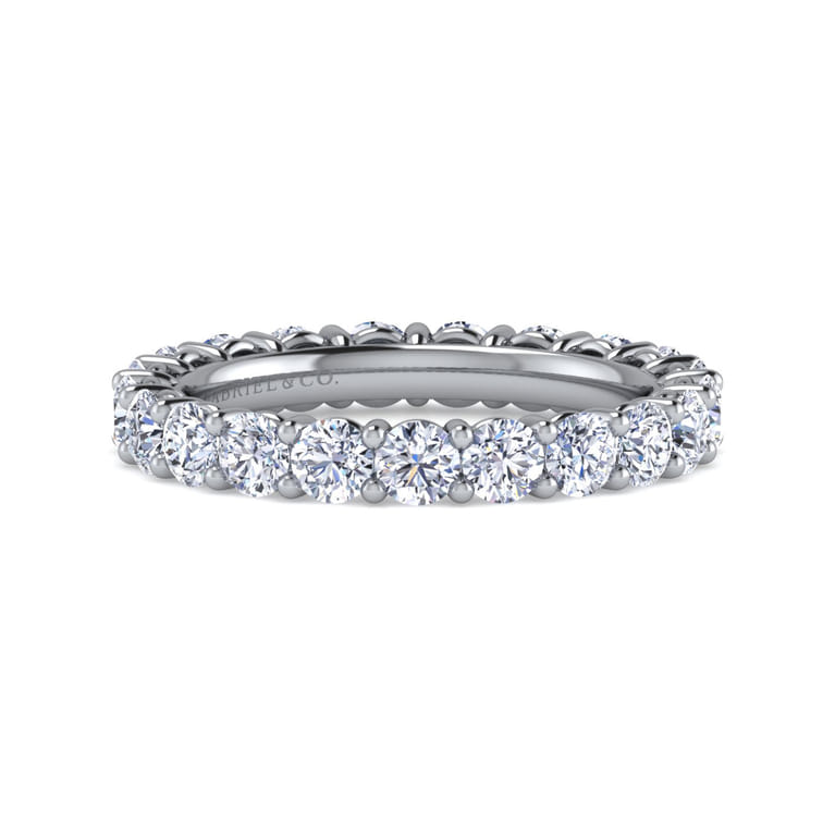 Eternity Band Wedding Ring in 14k White Gold with Round Natural Diamond at Gabriel & Co. - Shot 1