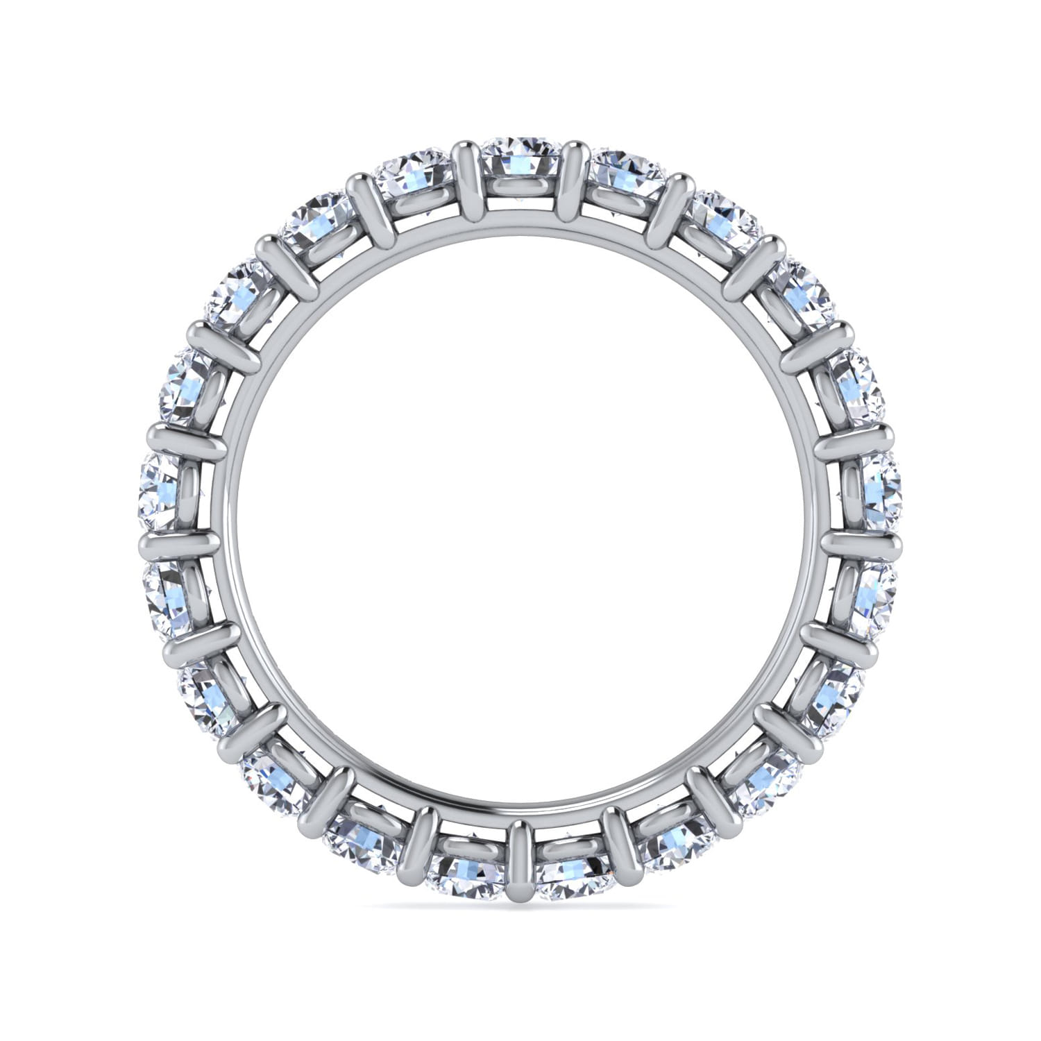 Eternity Band Wedding Ring in 14k White Gold with Round Natural Diamond at Gabriel & Co. - Shot 2