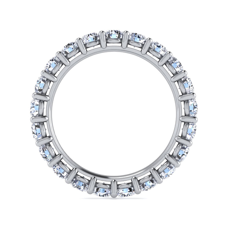 Eternity Band Wedding Ring in 14k White Gold with Round Natural Diamond at Gabriel & Co. - Shot 2