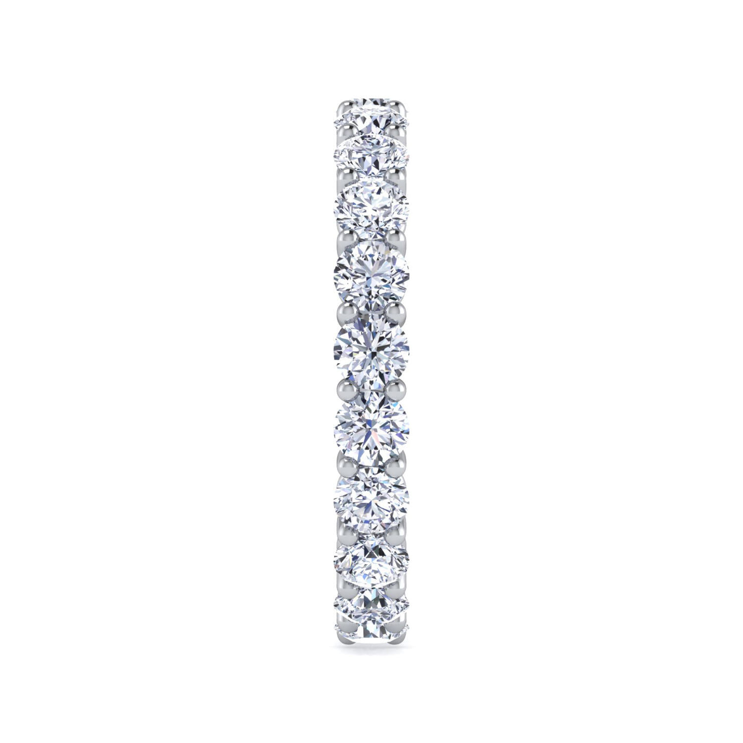 Eternity Band Wedding Ring in 14k White Gold with Round Natural Diamond at Gabriel & Co. - Shot 4