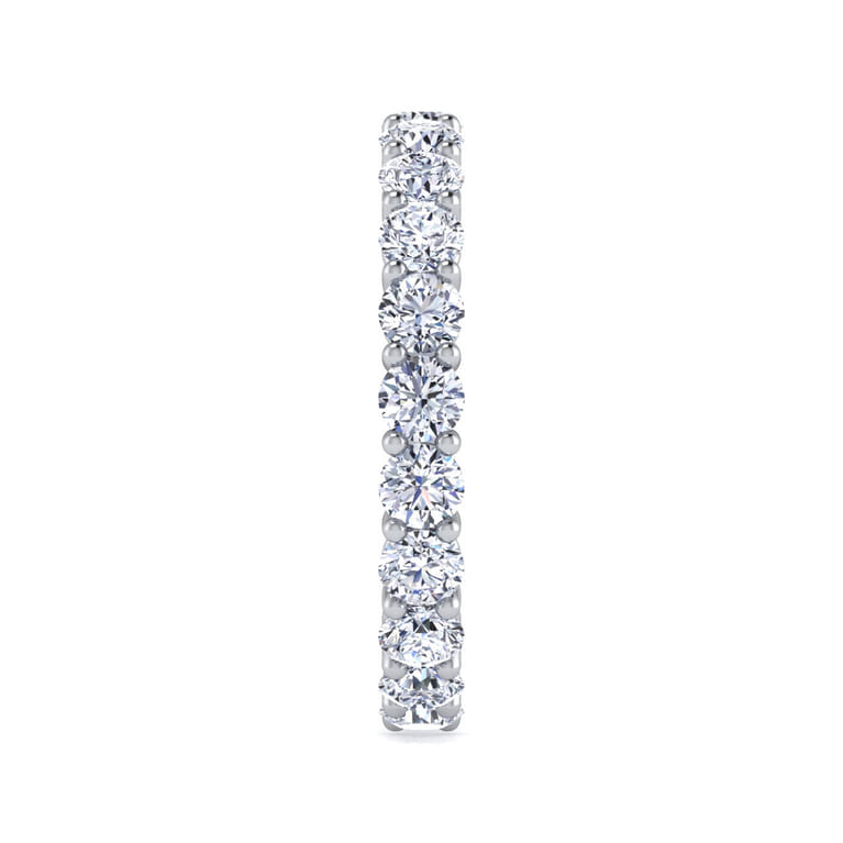 Eternity Band Wedding Ring in 14k White Gold with Round Natural Diamond at Gabriel & Co. - Shot 4