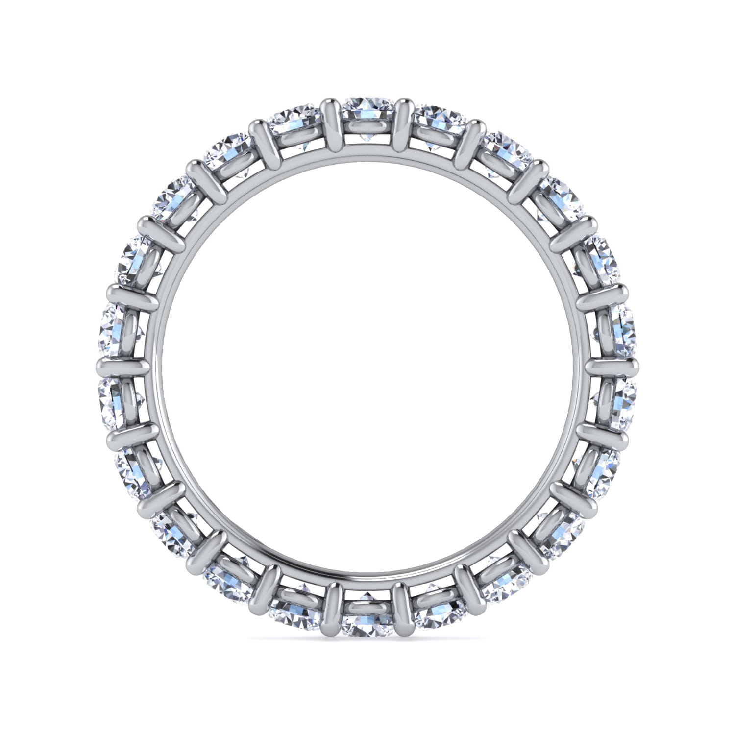 Eternity Band Wedding Ring in 14k White Gold with Round Natural Diamond at Gabriel & Co. - Shot 2
