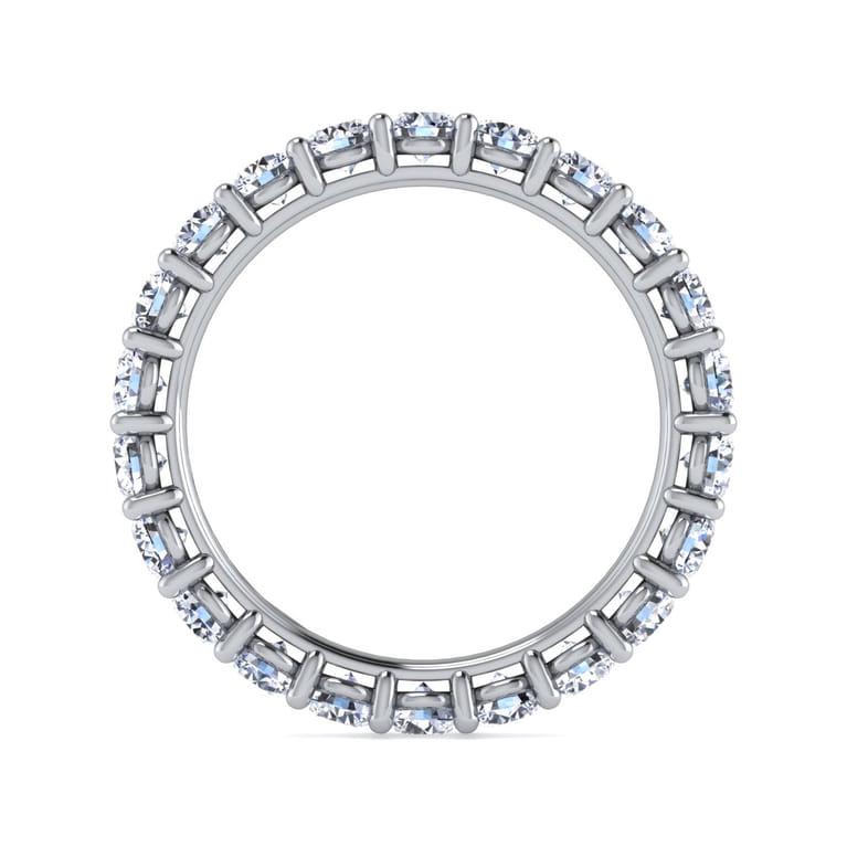 Eternity Band Wedding Ring in 14k White Gold with Round Natural Diamond at Gabriel & Co. - Shot 2