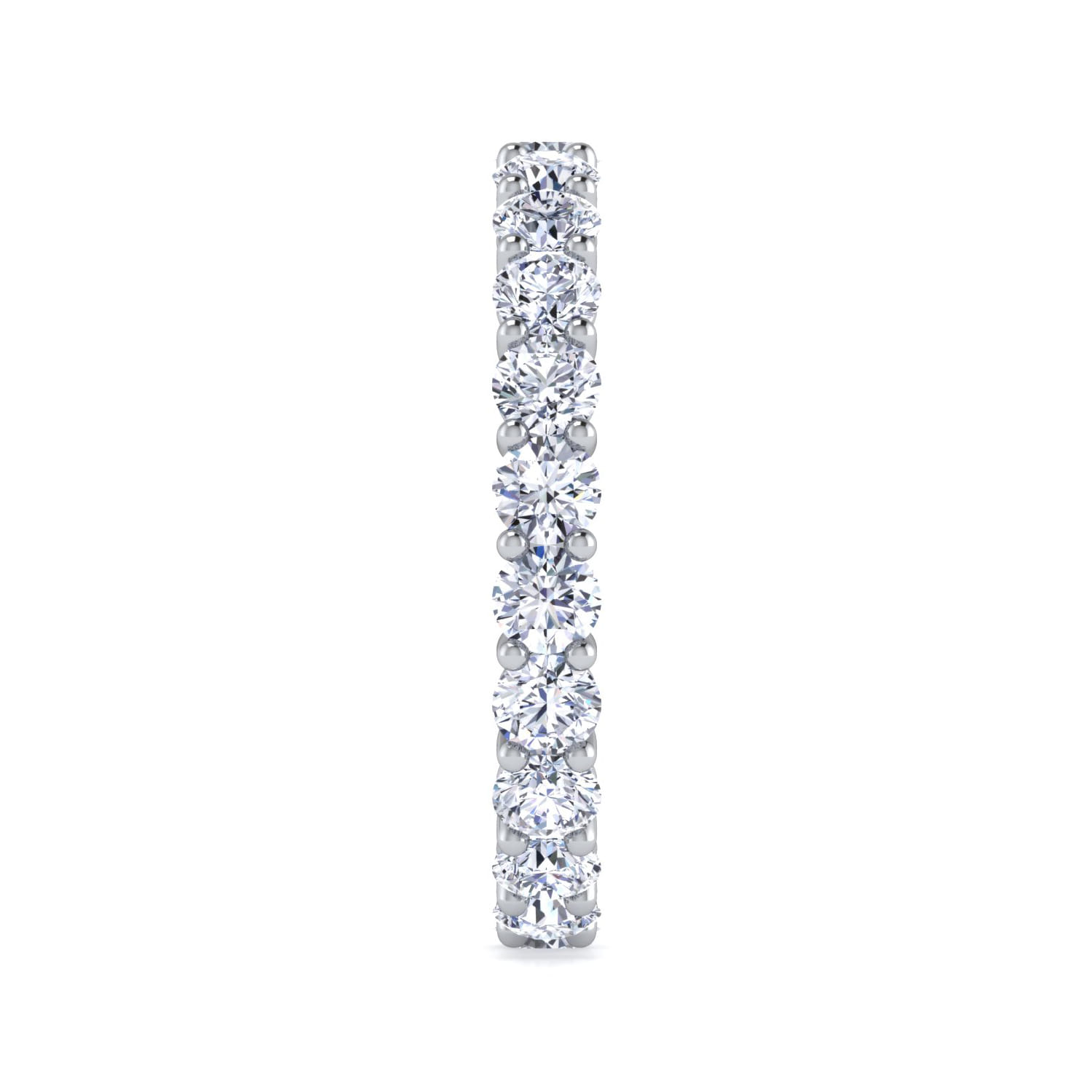 Eternity Band Wedding Ring in 14k White Gold with Round Natural Diamond at Gabriel & Co. - Shot 4