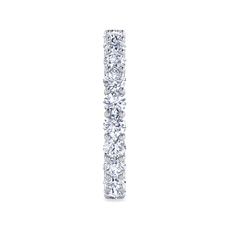 Eternity Band Wedding Ring in 14k White Gold with Round Natural Diamond at Gabriel & Co. - Shot 4