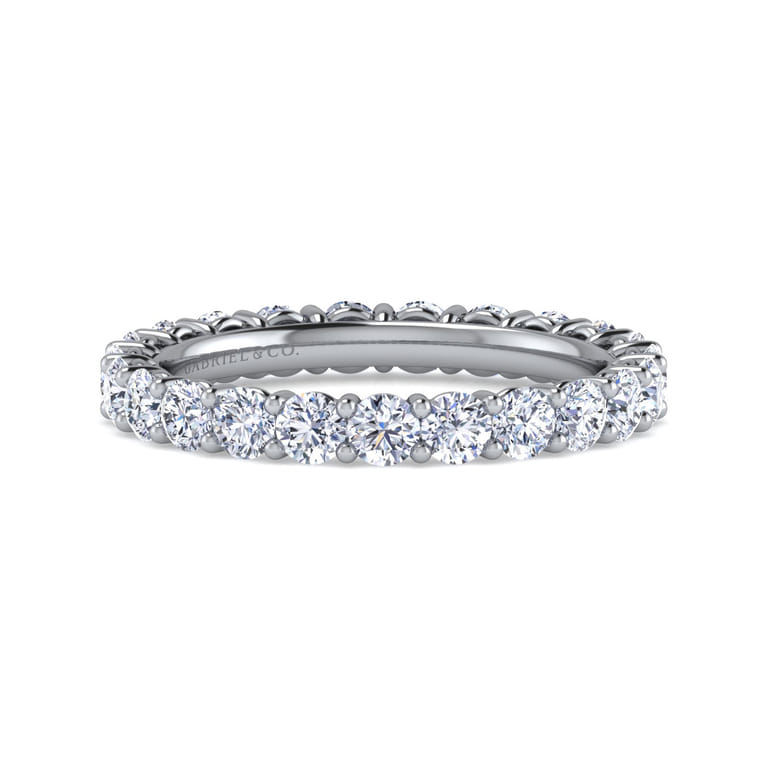 Eternity Band Wedding Ring in 14k White Gold with Round Natural Diamond at Gabriel & Co. - Shot 1