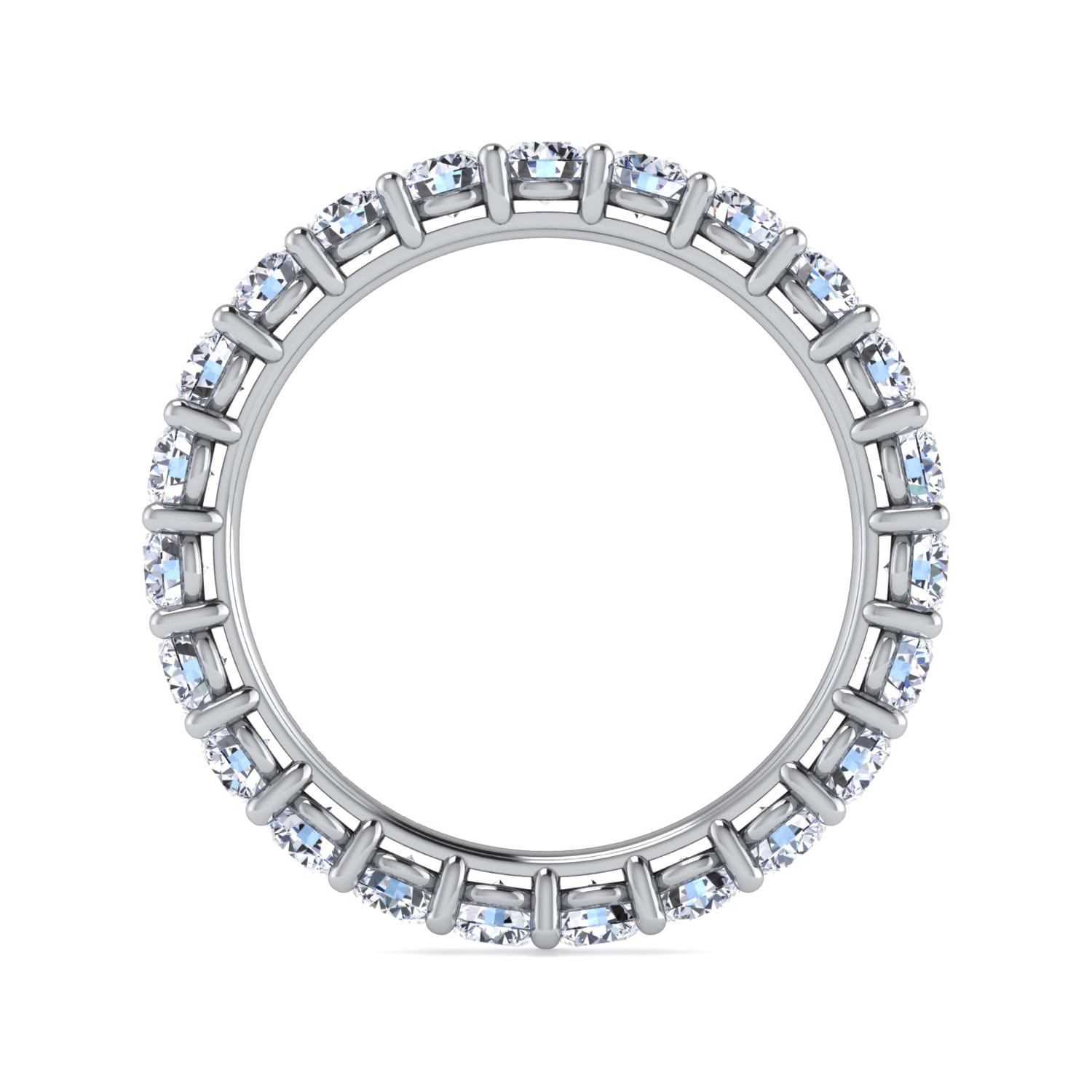 Eternity Band Wedding Ring in 14k White Gold with Round Natural Diamond at Gabriel & Co. - Shot 2