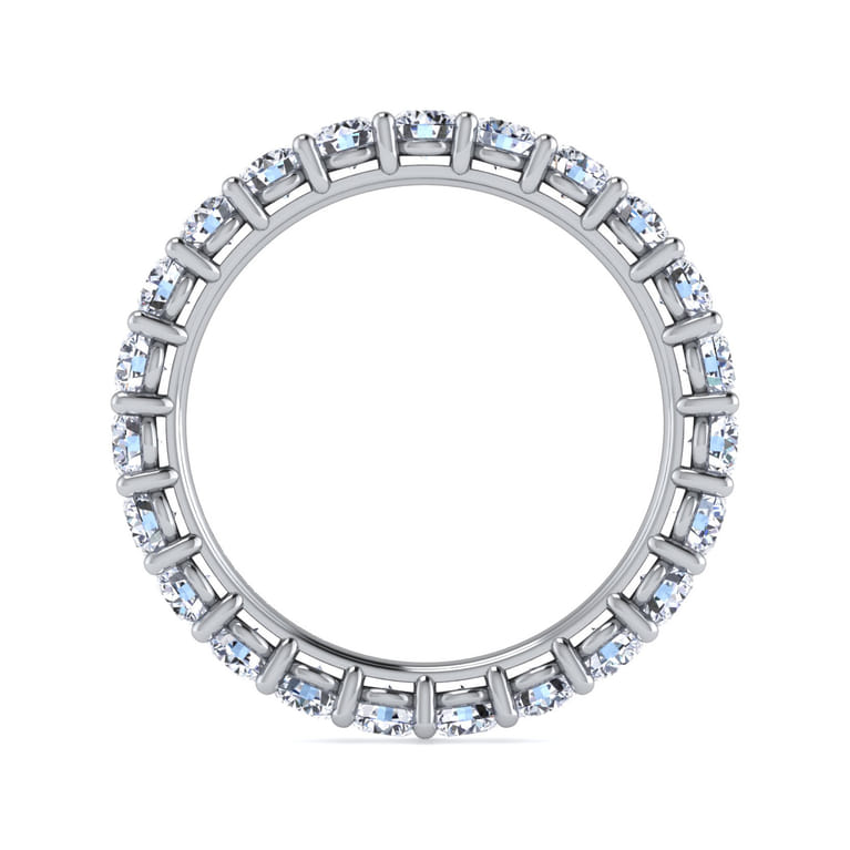 Eternity Band Wedding Ring in 14k White Gold with Round Natural Diamond at Gabriel & Co. - Shot 2