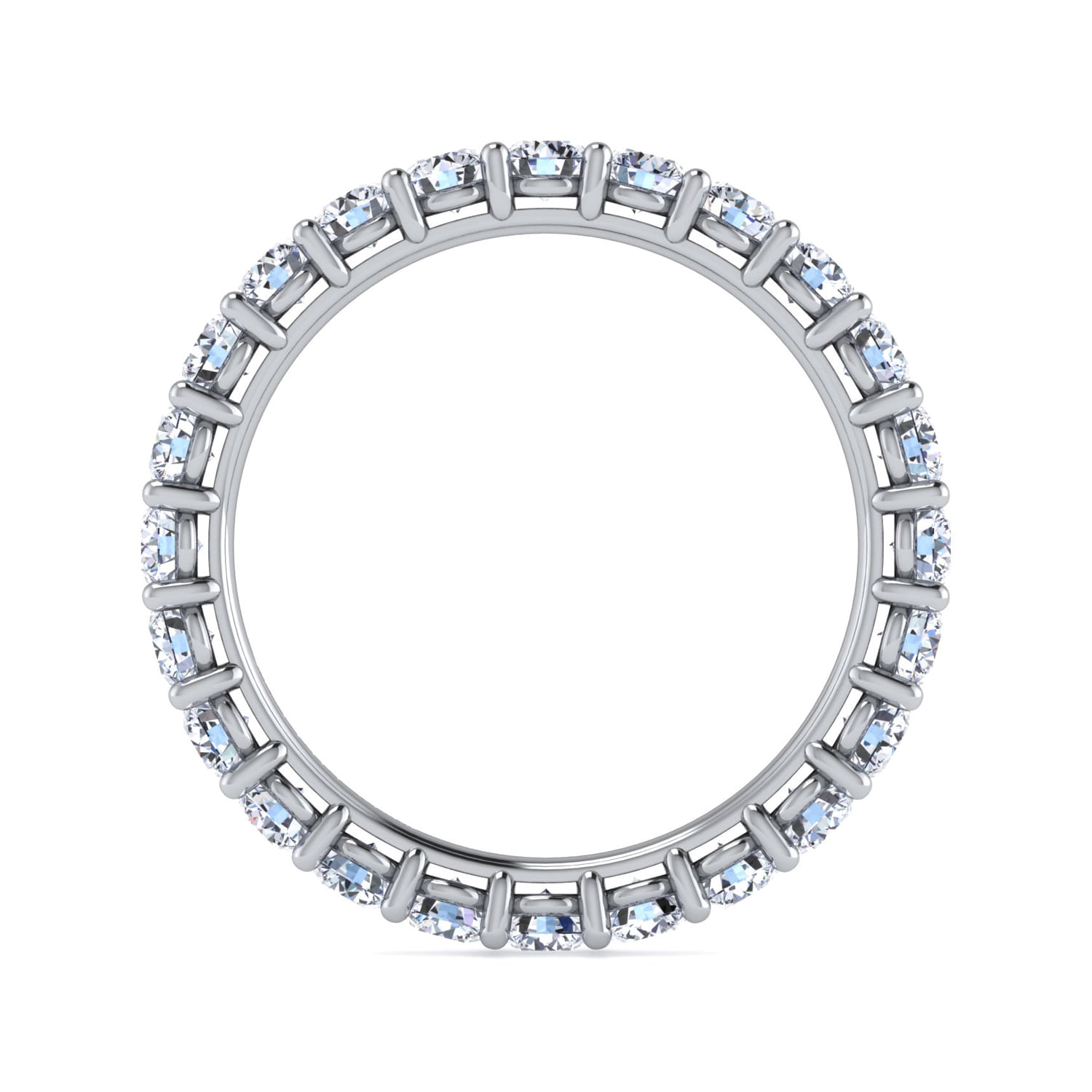 Eternity Band Wedding Ring in 14k White Gold with Round Natural Diamond at Gabriel & Co. - Shot 2