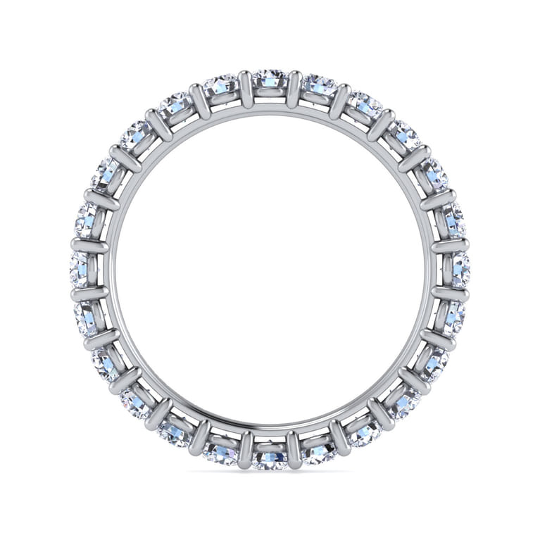 Eternity Band Wedding Ring in 14k White Gold with Round Natural Diamond at Gabriel & Co. - Shot 2