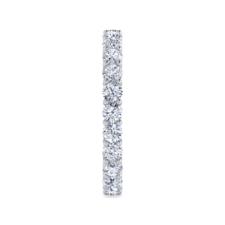 Eternity Band Wedding Ring in 14k White Gold with Round Natural Diamond at Gabriel & Co. - Shot 4