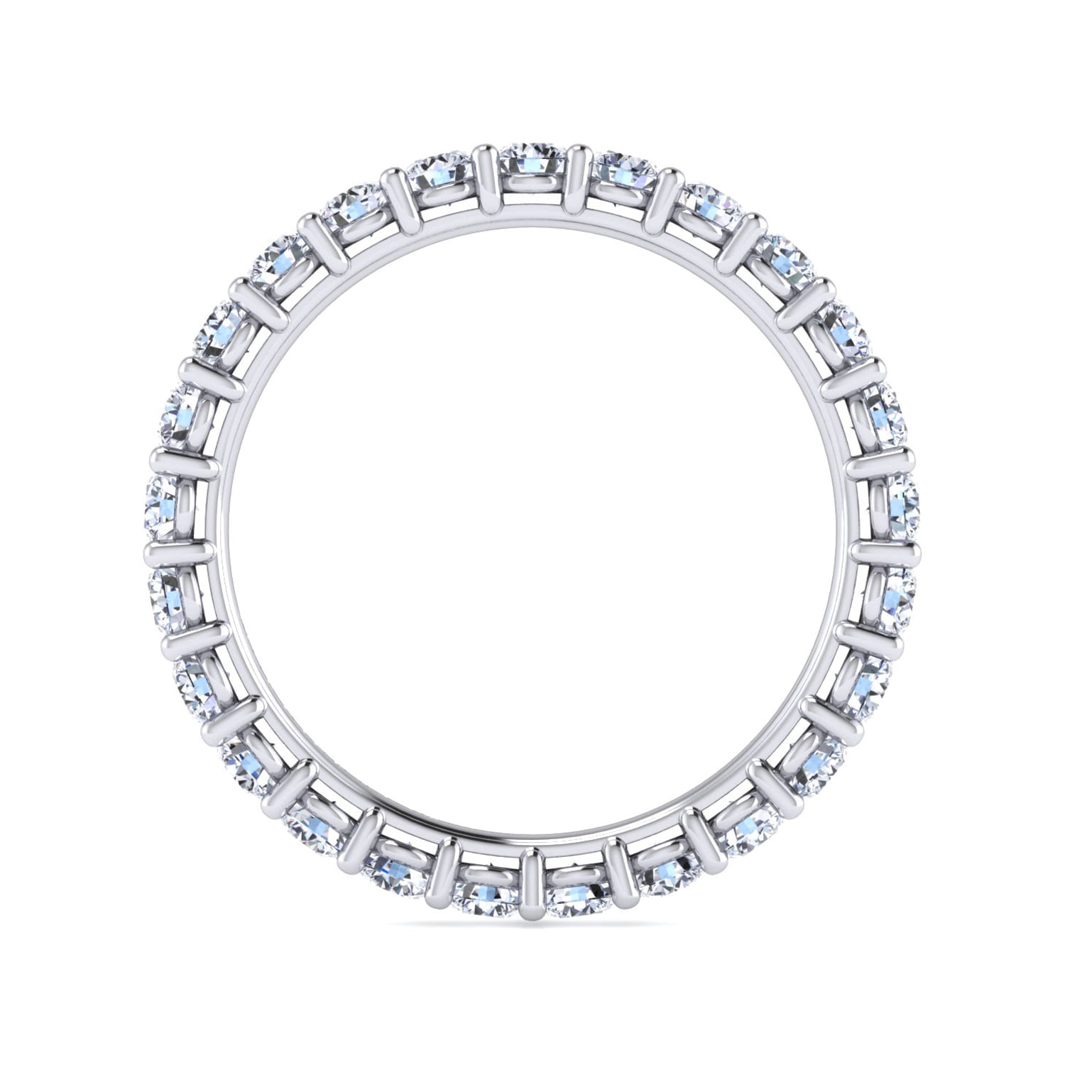 Eternity Band Wedding Ring in 14k White Gold with Round Natural Diamond at Gabriel & Co. - Shot 2
