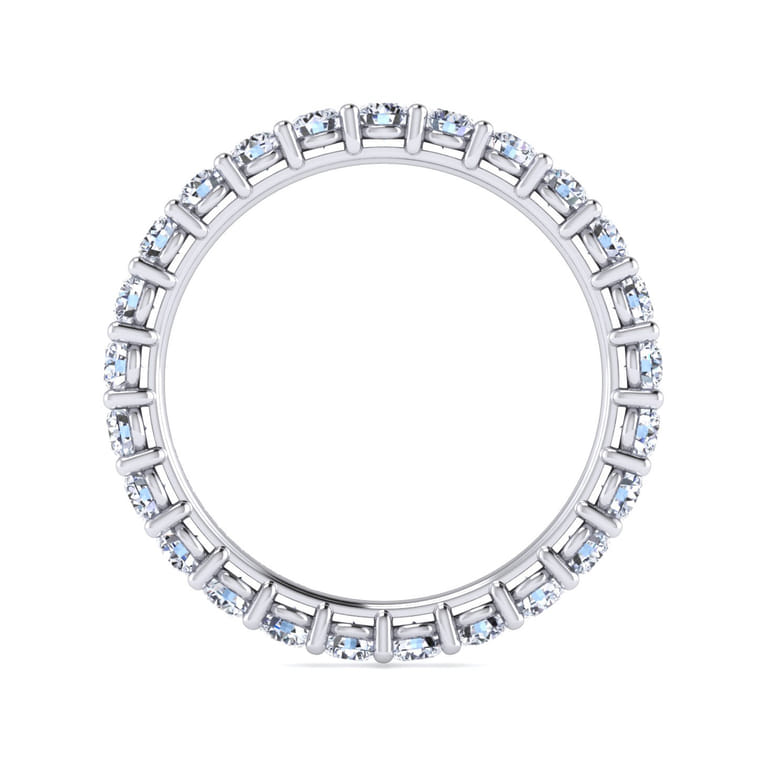 Eternity Band Wedding Ring in 14k White Gold with Round Natural Diamond at Gabriel & Co. - Shot 2