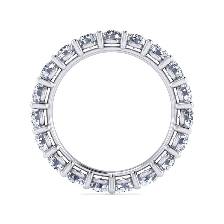 Eternity Band Wedding Ring in 14k White Gold with Round Natural Diamond at Gabriel & Co. - Shot 2