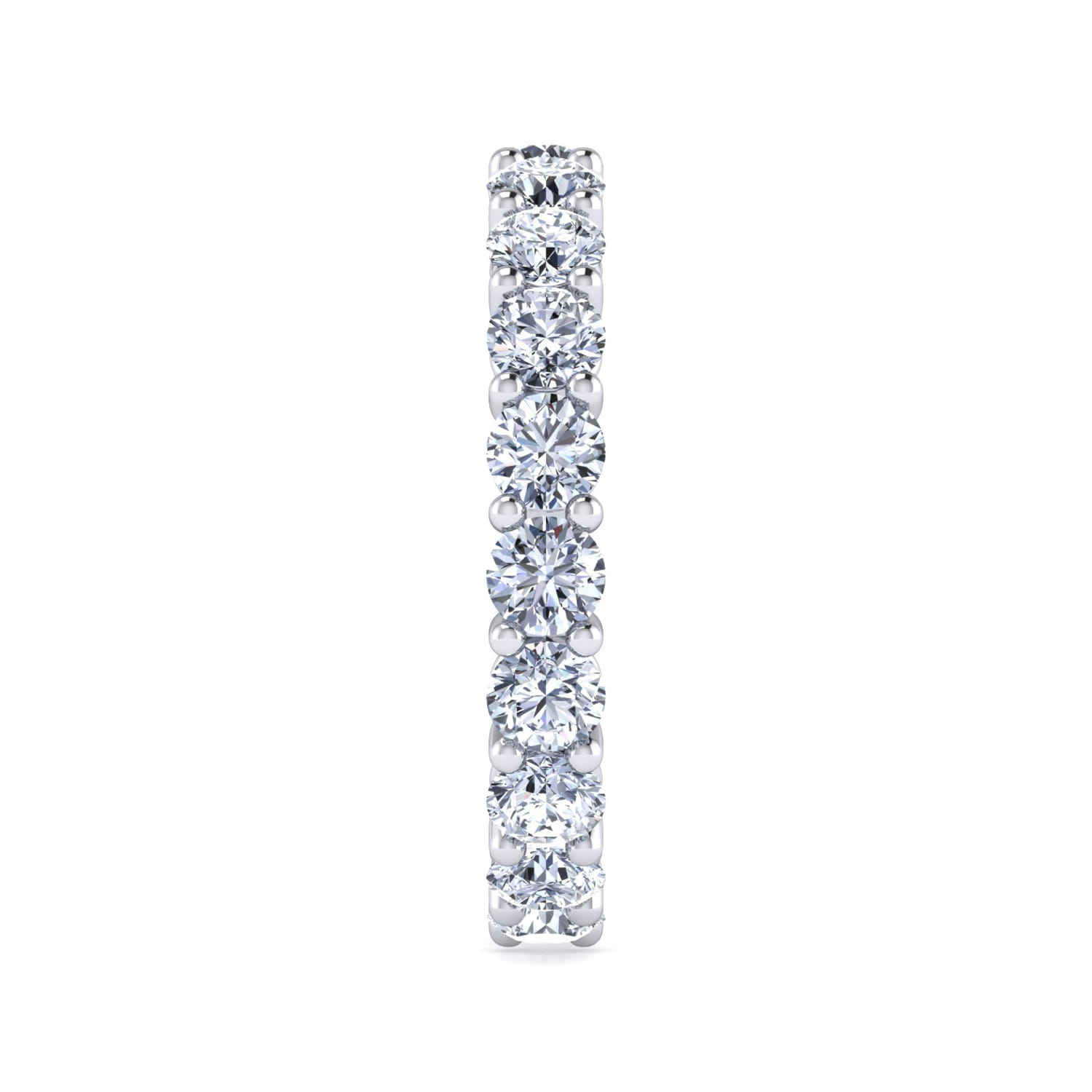 Eternity Band Wedding Ring in 14k White Gold with Round Natural Diamond at Gabriel & Co. - Shot 4